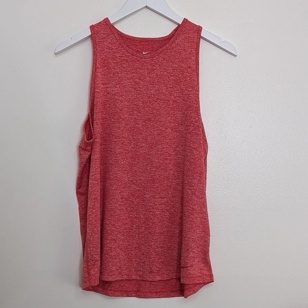 Nike Women's Red Heathered Sleeveless Tank Top